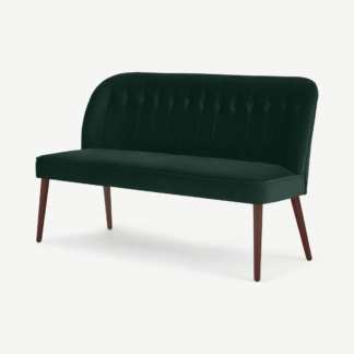 An Image of Margot Dining Bench, Moss Green Velvet