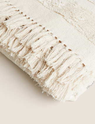 An Image of M&S Pure Cotton Striped Tufted Throw