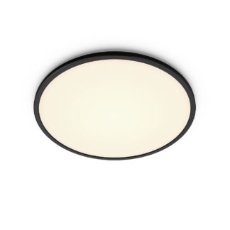 An Image of Philips Super Slim Flush to Ceiling Light - Black