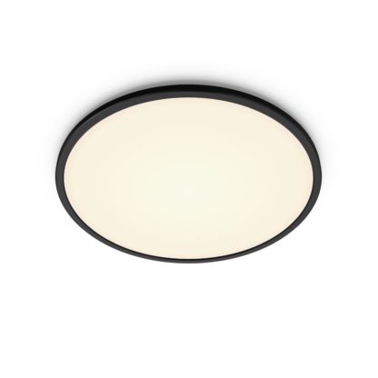 An Image of Philips Super Slim Flush to Ceiling Light - Black