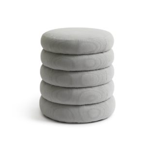 An Image of Habitat Corded Fabric Footstool - Grey