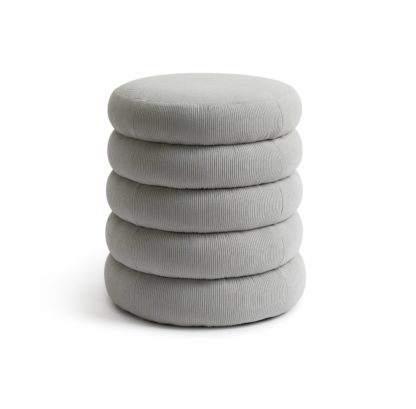 An Image of Habitat Corded Fabric Footstool - Grey