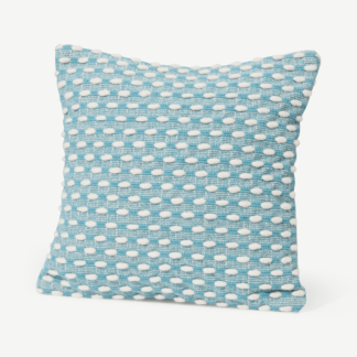 An Image of Mac Wool & Cotton Blend Cushion, 45 x 45 cm, Teal