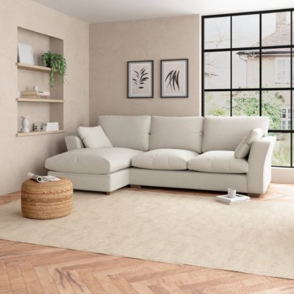An Image of Blakeney Textured Weave Corner Sofa Bed Textured Weave Graphite