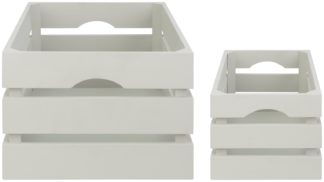 An Image of Argos Home Pack of 2 Storage Crates - Grey