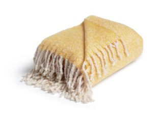 An Image of Habitat Country Hideaway Woven Throw - Yellow