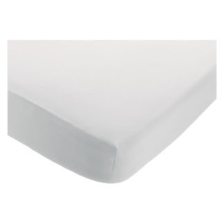 An Image of Habitat Linen Plain White Fitted Sheet - Double