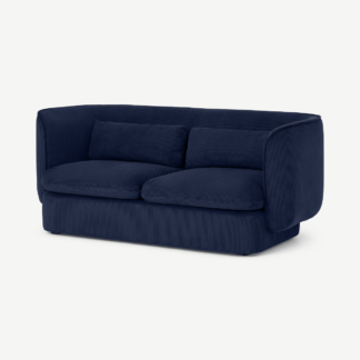 An Image of Maliri 2 Seater Sofa, Navy Corduroy Velvet