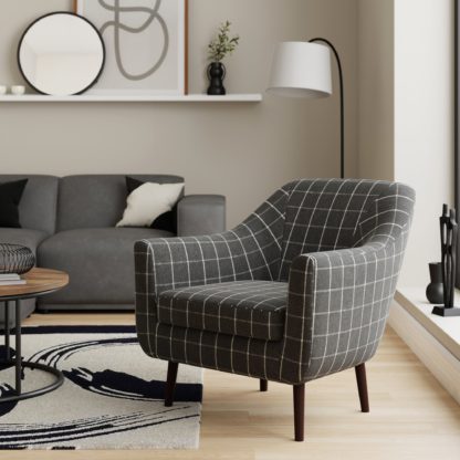 f6b230d0e71a0a769612e64878b7d104a2ff95211497c14cb3649e5300c559da.jpg An Image of Eddie Fabric Tub Armchair Natural Check