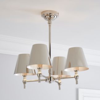 An Image of Dorma Bedford 4 Light Polished Nickel Ceiling Fitting Silver