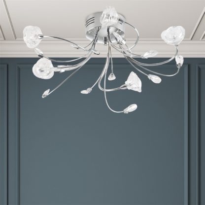 An Image of Flora 5 Lamp Semi-Flush Ceiling Light