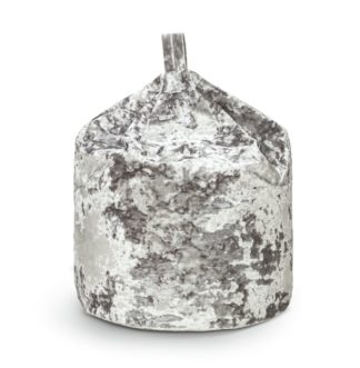 An Image of Argos Home Crushed Velvet Bean Bag - Silver