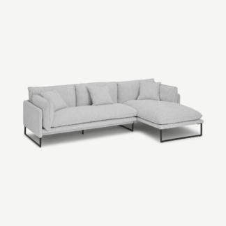 An Image of Malini Right Hand Facing Chaise End Sofa, Dove Textured Recycled Cotton