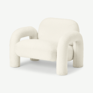 An Image of Bobo Accent Armchair, White Boucle