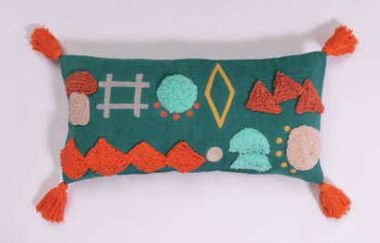 An Image of Habitat Global Symbol Cushion - Multi - 30x58cm