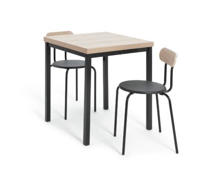 0144b3fd798c54d91fea7fe7c8cacfbed5bf2d9e35e57f9bc22715dc20ac4b71.jpg An Image of Habitat Zayn Wood Effect Dining Table & 2 Chairs