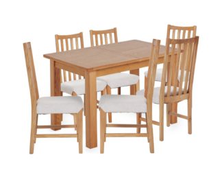 An Image of Habitat Ashwell Wood Veneer Dining Table & 6 Oak Chairs