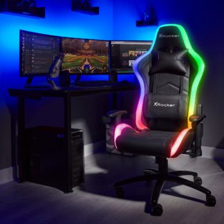 An Image of X Rocker Bravo Neo Motion LED Esports Gaming Chair Black