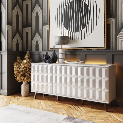 An Image of Elevate SMART LED Sideboard White