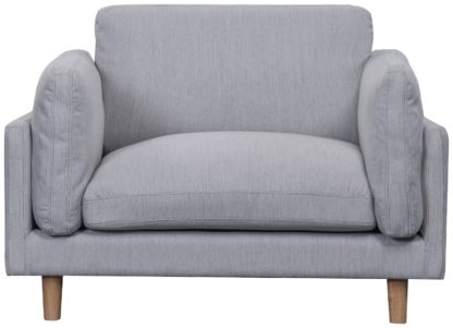 09dd011a34772e46a49479553b03e796a8e5ac30a6578ad03bf50495a7530d34.jpg An Image of Habitat Salome Fabric Cuddle Chair - Light Grey