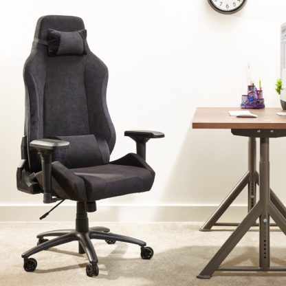 An Image of X Rocker Messina Deluxe Fabric Office Chair Silver