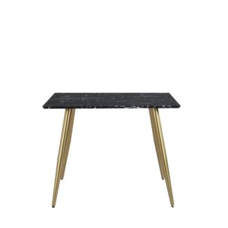 An Image of Kendall Faux Marble Square Dining Table Black