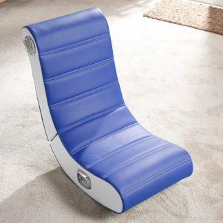 An Image of X Rocker Play 2.0 Stereo Audio Floor Rocker Gaming Chair Blue