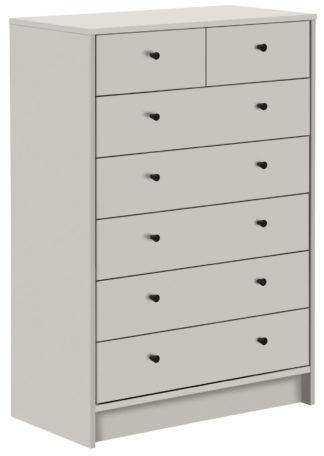 An Image of Argos Home Malibu 5 + 2 Drawer Chest - Soft Grey