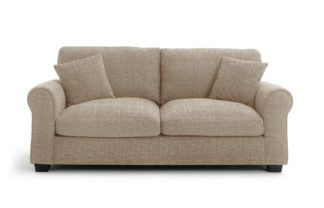 An Image of Habitat Lisbon 3 Seater Fabric Sofa - Beige