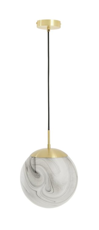 An Image of Habitat Tires Alabaster Ceiling Pendant Light -Brushed Brass