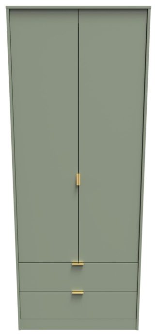 An Image of Messina 2 Door 2 Drawer Wardrobe - Green