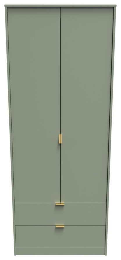 An Image of Messina 2 Door 2 Drawer Wardrobe - Green