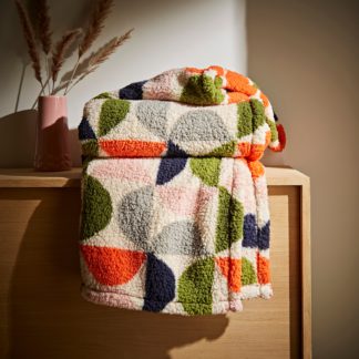 An Image of Elements Semi Circle Sherpa Printed Fleece Throw 130x180cm MultiColoured