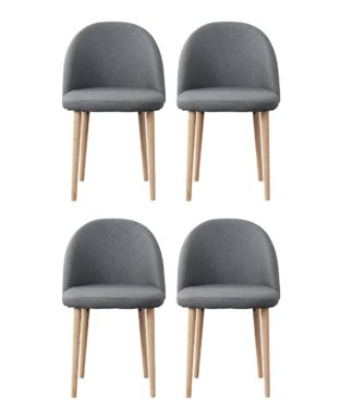 An Image of Habitat Imogen Fabric Dining Chairs - Grey