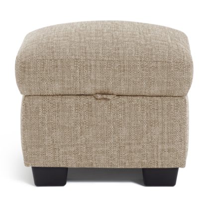 An Image of Habitat Lisbon Fabric Footstool - Beige