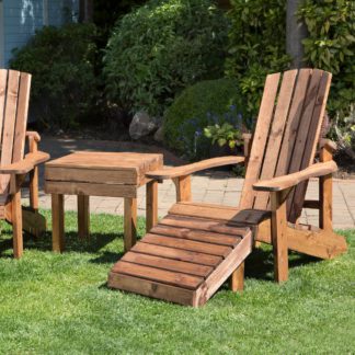 An Image of Charles Taylor 2 Seater Wooden Aidendack Lounger Set Brown