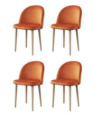 An Image of Habitat Imogen Fabric Dining Chairs - Orange