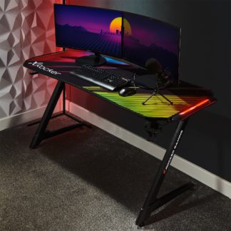 An Image of X Rocker Jaguar Neo Motion LED Esports Gaming Desk Black