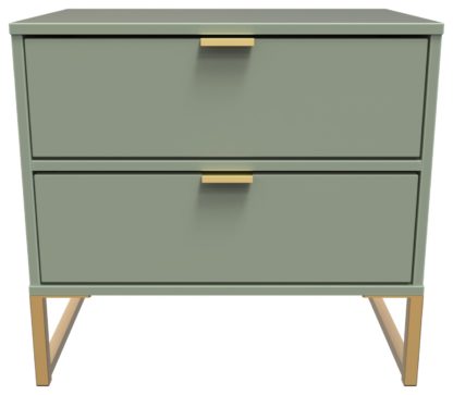 An Image of Messina 2 Drawer Bedside Table - White