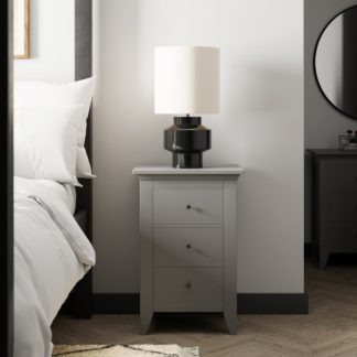 An Image of Lynton Grey 3 Drawer Bedside Table Grey