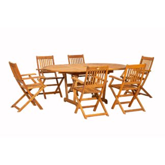 An Image of Turnbury 6 Seater Manhattan Extending Dining Set Wood