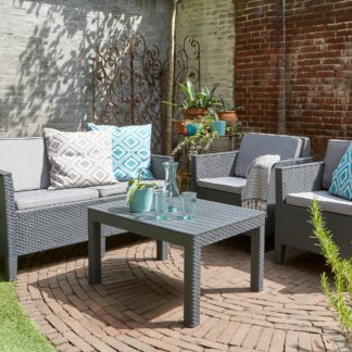 An Image of Chicago 4 Seater Conversation Set Graphite (Grey)