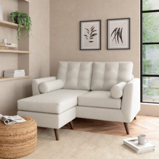 An Image of Lewes Textured Weave Compact Corner Chaise Textured Weave Sandstone