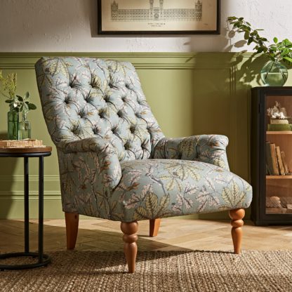 An Image of Bibury Button Back Chair Arboretum Print Arboretum Print