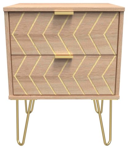 An Image of Tivoli 2 Drawer Bedside Table - Oak