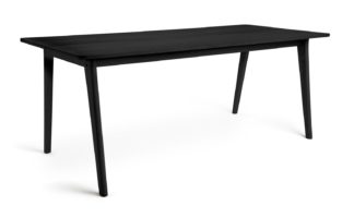An Image of Habitat Nel Wood Effect Dining Table - Black