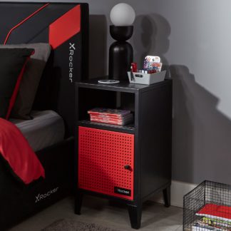 An Image of X Rocker MESH TEK Bedside Cabinet with Single Cube Storage Black