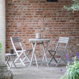 An Image of Arezzo 2 Seater Whitewash Bistro Set White