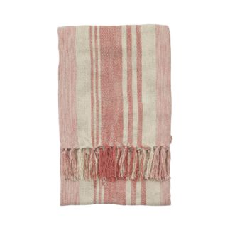 An Image of Simply Green Florida Stripe Throw Coral