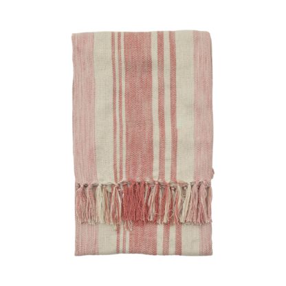 An Image of Simply Green Florida Stripe Throw Coral
